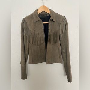 Reformation Suede Fringe Paloma Jacket